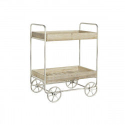 Carrello da Portata DKD Home Decor Bianco Naturale Metallo Abete Legno di...