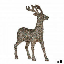 Figurine Décorative renne de noël Paillettes Menthe champagne Plastique 15 x...