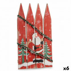 Decoración Colgante Cartel Papá Noel Luz LED Rojo Plástico Madera MDF 34,7 x...