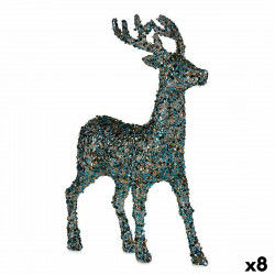 Decoratieve figuren Kerstrendier Purpurine Blauw Gouden Plastic 15 x 45 x 30...