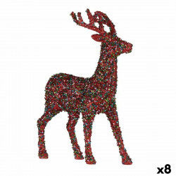 Decorative Figure Christmas Reindeer Glitter Multicolour Plastic 15 x 45 x 30...