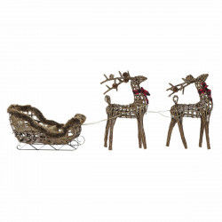 Adorno Navideño DKD Home Decor Reno Natural Metal Mimbre Plástico 30 x 60 x...