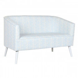 Sofa DKD Home Decor Blue White Sky blue Metal Stripes Mediterranean 130 x 68...