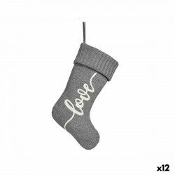 Décorations de Noël Love Chaussette de Noël Gris Tissu 28 x 4 x 46 cm (12...