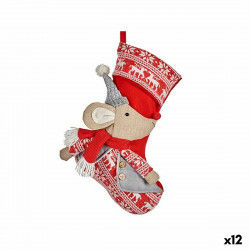 Décorations de Noël Chaussette de Noël Souris Gris Polyester 31 x 5 x 48 cm...