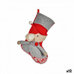 Décorations de Noël Chaussette de Noël Souris Rouge 33 x 4 x 50 cm (12 Unités)