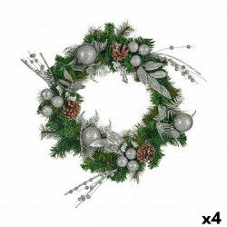 Advent wreathe Green Silver 60 x 13 x 60 cm (4 Units)