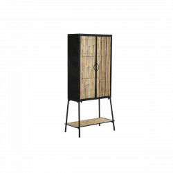 Buffet DKD Home Decor   Noir Naturel Métal Rotin 65 x 35 x 130,5 cm