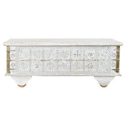 Bijzettafel DKD Home Decor MB-182010 Wit Gouden Metaal Mangohout 115 x 60 x...