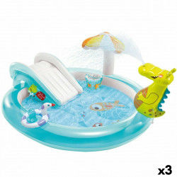 Inflatable Paddling Pool for Children Intex Playground Crocodile 201 x 84 x...