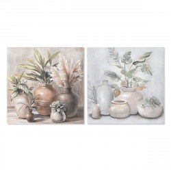 Schilderij Home ESPRIT Vaas Cottage 80 x 3,7 x 80 cm (2 Stuks)