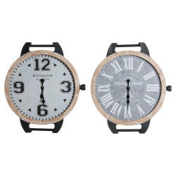 Table clock DKD Home Decor RE-180394 Wrist Black Grey Multicolour Natural...