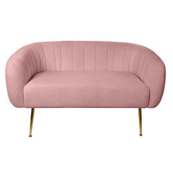 Sofa DKD Home Decor Pink Golden Foam Wood Metal Plastic Modern 129 x 75 x 73 cm