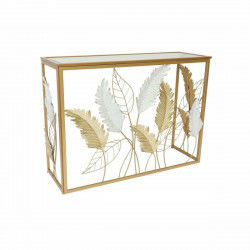 Consola DKD Home Decor Espejo Dorado Metal Blanco (108 x 37 x 80 cm)