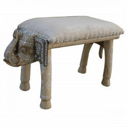 Kruk DKD Home Decor Olifant Wit Natuurlijk Mangohout 65 x 31,7 x 38 cm