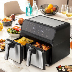 Friteuse sans Huile InnovaGoods Fryinn Double 8000 Noir Acier inoxydable 3400...