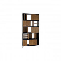 Estantería DKD Home Decor Negro Natural Hierro Fresno 98 x 36 x 200 cm