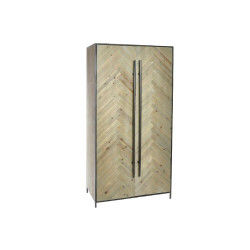 Armoire DKD Home Decor Noir Naturel Métal Sapin 92 x 45 x 195 cm