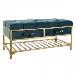 Bench DKD Home Decor 8424001850952 Blue Multicolour Golden Metal 100 x 48 x...