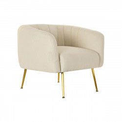 Armchair DKD Home Decor Beige Golden Foam Wood Metal Plastic 81 x 75 x 73 cm