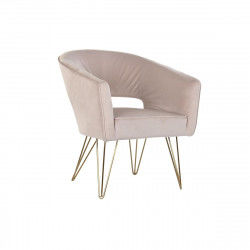 Sillón DKD Home Decor 70 x 65 x 74 cm Dorado Metal Plástico Rosa claro