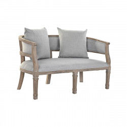 Canapé DKD Home Decor Lin Bois d'hévéa Gris clair (122 x 69 x 72 cm)