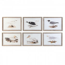 Schilderij DKD Home Decor 70 x 2,5 x 50 cm Traditioneel Vogels (6 Onderdelen)