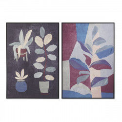 Quadro DKD Home Decor 83 x 4,5 x 123 cm Fiori Moderno (2 Unità)