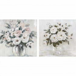 Cadre DKD Home Decor 80 x 2,4 x 80 cm Vase Shabby Chic (2 Unités)