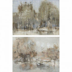 Painting DKD Home Decor 120 x 2,4 x 90 cm Trees Traditional (2 Units)