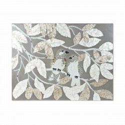 Tela DKD Home Decor Cristallo Grigio Beige MDF Foglia della pianta (90 x 4 x...