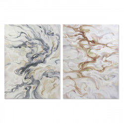 Schilderij DKD Home Decor Abstract Gouden 90 x 3 x 120 cm Modern (2 Stuks)