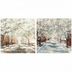 Quadro DKD Home Decor Alberi Cottage 100 x 3,7 x 100 cm (2 Unità)