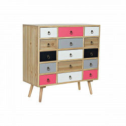 Chest of drawers DKD Home Decor White Multicolour Natural Navy Blue Light...