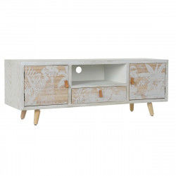 Mobile TV DKD Home Decor Bianco Legno Bambù (140 x 40 x 51 cm)