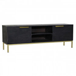 Mueble de TV DKD Home Decor Negro Metal Dorado Madera de mango (147 x 40 x 51...