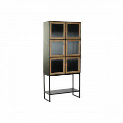 Armoire DKD Home Decor Noir Bois Métal Verre (80 x 35 x 180 cm)