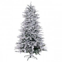 Albero di Natale Bianco Verde PVC Metallo Polietilene Nevoso 180 cm