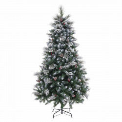 Albero di Natale Bianco Rosso Verde PVC Metallo Polietilene Nevoso 210 cm