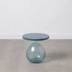 Table d'appoint 40 x 40 x 39,7 cm Verre Bleu Métal