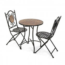 Ensemble Table + 2 Chaises Versa Irida Noir 60 x 71 x 60 cm