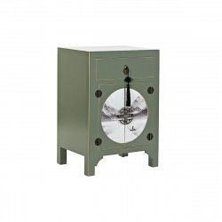 Nightstand DKD Home Decor Fir Golden Metal White Green MDF Wood