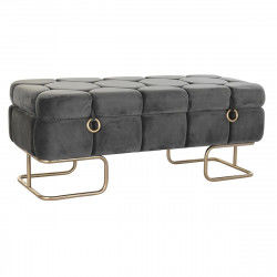 Banquette DKD Home Decor   Gris Métal 125 x 46 x 50 cm