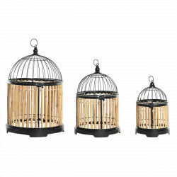 Cage décorative DKD Home Decor Naturel 38 x 38 x 61,6 cm (3 Pièces)