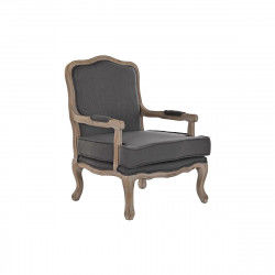 Armchair DKD Home Decor Grey Wood Brown Polyester (70 x 66 x 95,5 cm)