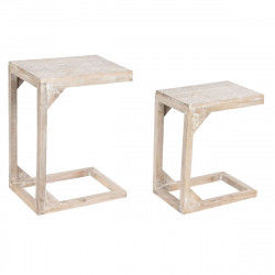 Jeu de 2 tables DKD Home Decor Blanc Marron 48,3 x 35,5 x 65,4 cm