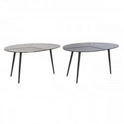 Table d'appoint DKD Home Decor Noir Doré Aluminium Laiton 78 x 45 x 40 cm (2...