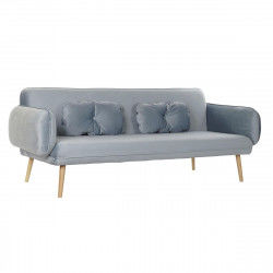 Canapé DKD Home Decor 200 x 85 x 80 cm Métal Velours Bleu ciel Plastique Moderne