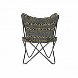 Armchair DKD Home Decor Yellow White Black Multicolour Iron 74 x 65 x 90 cm