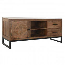 TV furniture DKD Home Decor Brown Teak Metal (125 x 40 x 55 cm)